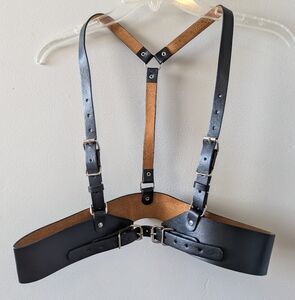 Black Leather Chest Harness